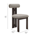 Svendborg Boucle Fabric Dining Chair Set of 2 in Wenge Taupe