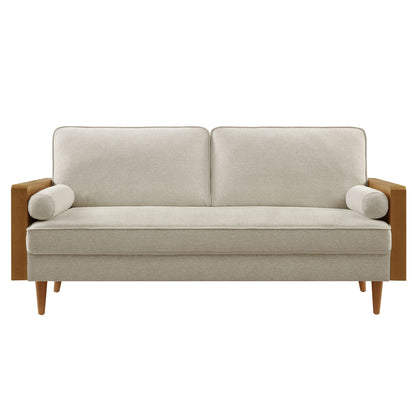 Kellan Heathered Fabric Upholstered Sofa by Furniture for America