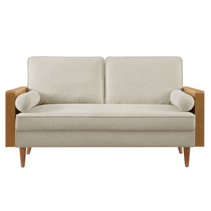 Kellan Heathered Weave Fabric Loveseat by Furniture for America