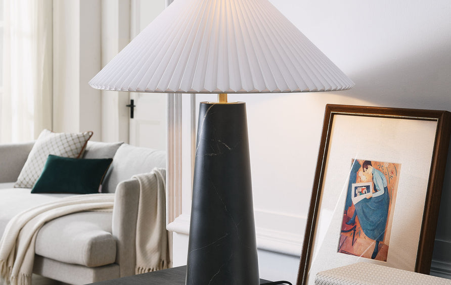 Riaza Marble Table Lamp in Black