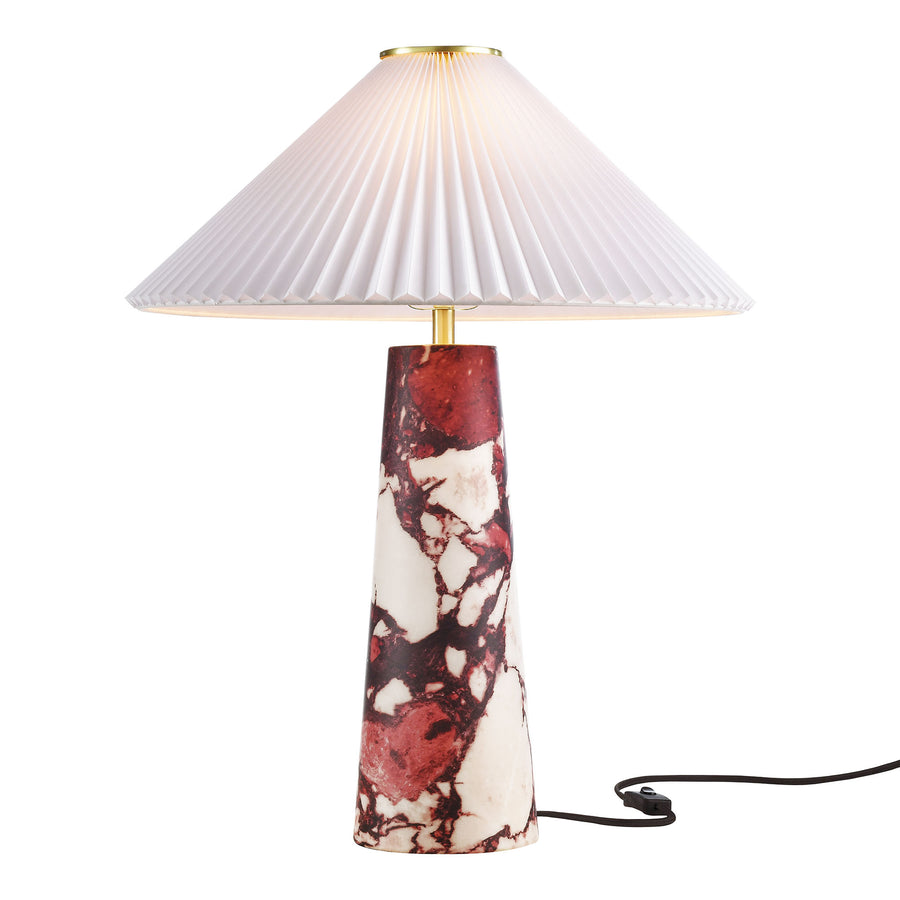 Riaza Marble Table Lamp in Red