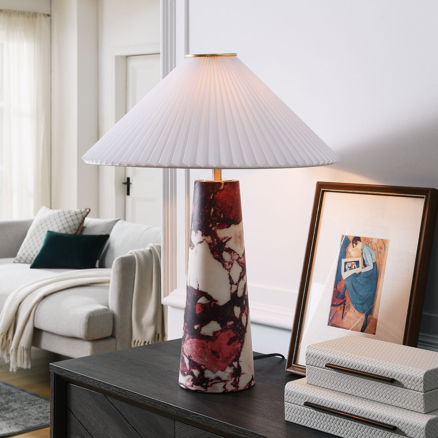 Nera Marble Table Lamp by Furniture for America