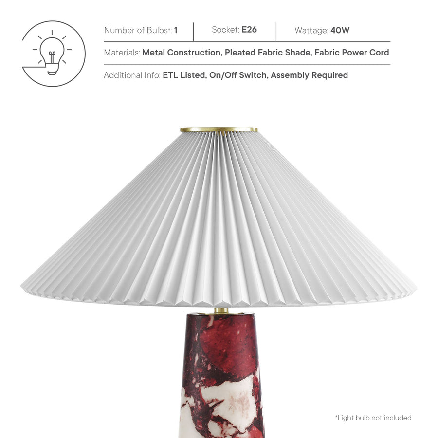 Riaza Marble Table Lamp in Red