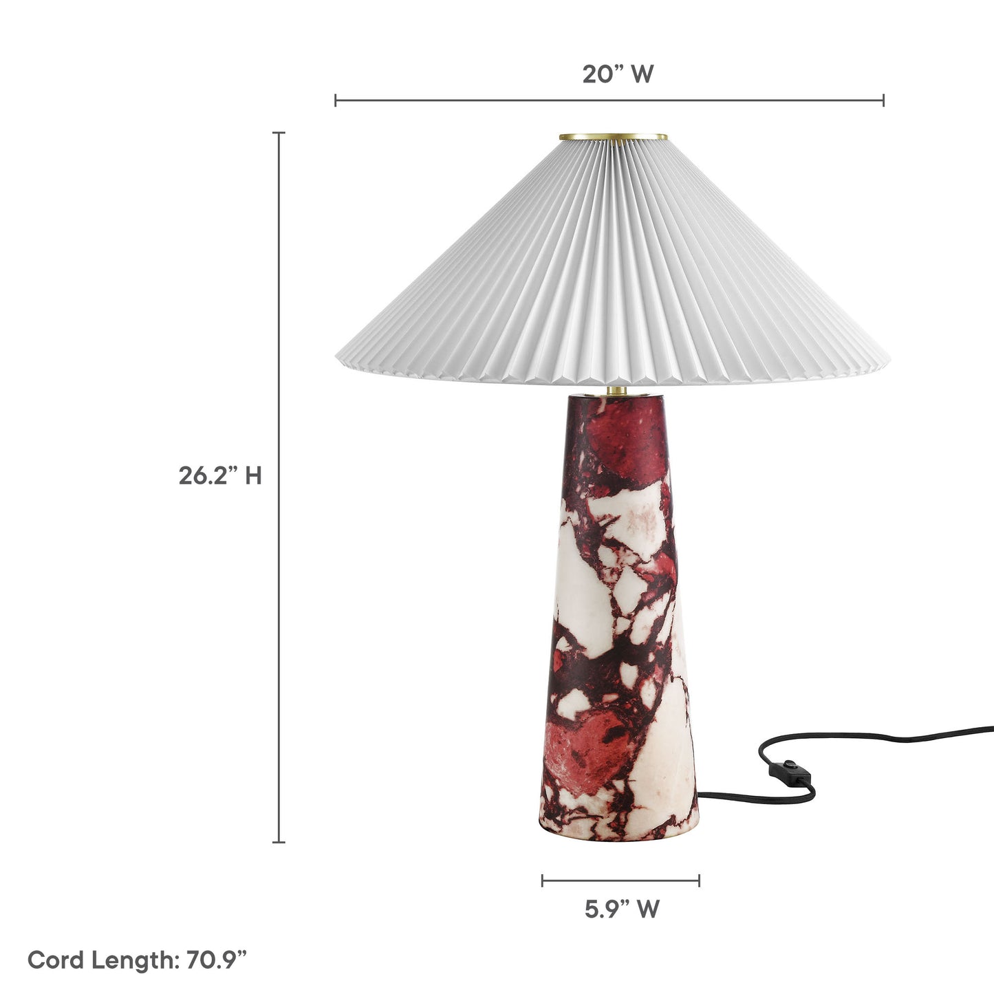 Nera Marble Table Lamp by Furniture for America
