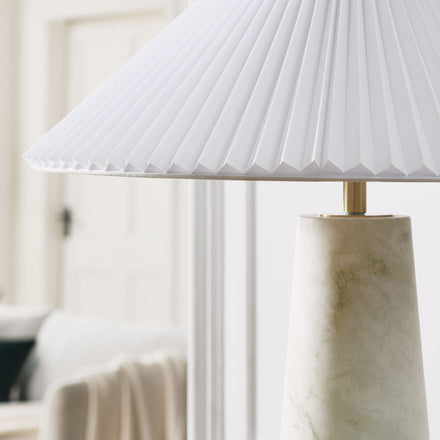 Nera Marble Table Lamp in White
