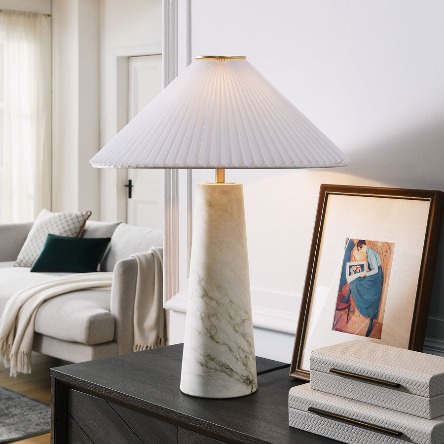 Riaza Marble Table Lamp in White