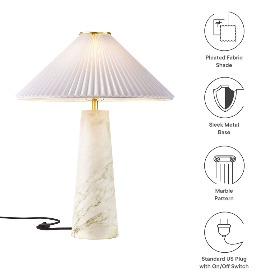 Riaza Marble Table Lamp in White