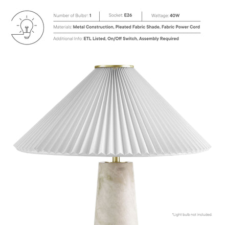 Nera Marble Table Lamp in White