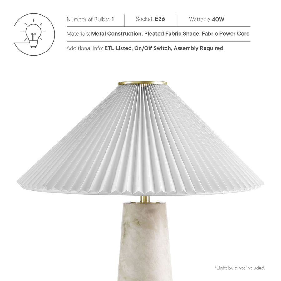 Riaza Marble Table Lamp in White