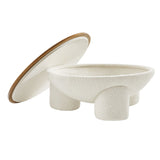Visby Round Boucle Upholstered Storage Coffee Table in Natural Ivory