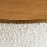 Visby Round Boucle Upholstered Storage Coffee Table in Natural Ivory