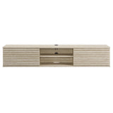 Vera 70" Faux Travertine Wall-Mount Media Console TV Stand in Travertine
