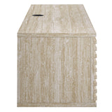 Vera 70" Faux Travertine Wall-Mount Media Console TV Stand in Travertine