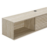 Vera 70" Faux Travertine Wall-Mount Media Console TV Stand in Travertine
