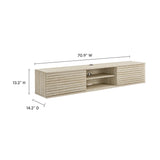 Vera 70" Faux Travertine Wall-Mount Media Console TV Stand in Travertine