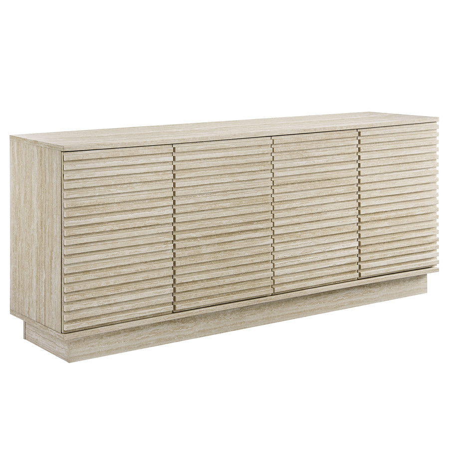 Vera 70" Faux Travertine Sideboard Cabinet TV Stand in Travertine