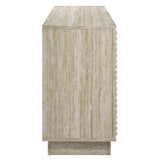 Vera 70" Faux Travertine Sideboard Cabinet TV Stand in Travertine