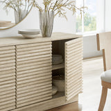 Vera 70" Faux Travertine Sideboard Cabinet TV Stand in Travertine