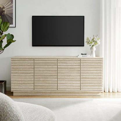 Render 70" Faux Travertine Sideboard Cabinet TV Stand by Furniture For America