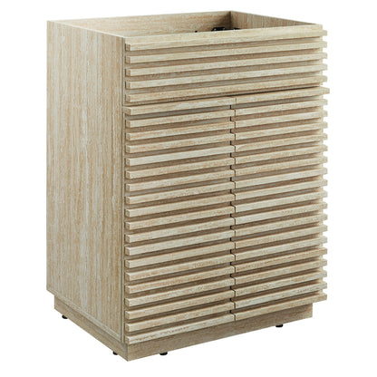 Render 24" Faux Travertine Bathroom Vanity Cabinet (Sink Not Included) by Furniture For America
