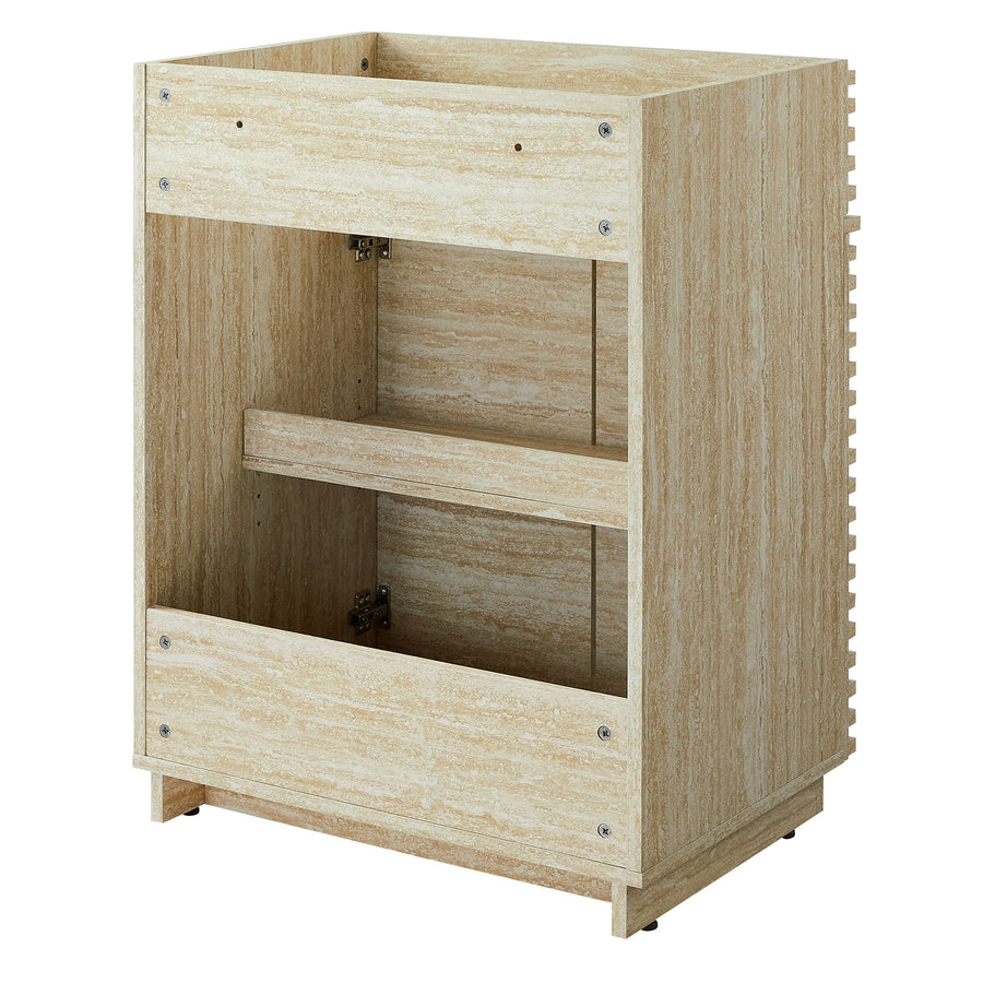 Vera 24" Faux Travertine Bathroom Vanity Cabinet (Sink Not Included) in Travertine