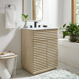 Vera 24" Faux Travertine Bathroom Vanity Cabinet (Sink Not Included) in Travertine