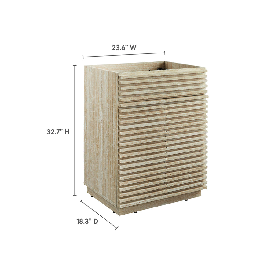Vera 24" Faux Travertine Bathroom Vanity Cabinet (Sink Not Included) in Travertine