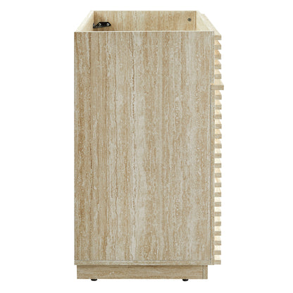 Render 30" Faux Travertine Bathroom Vanity Cabinet (Sink Not Included) by Furniture For America