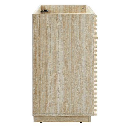 Render 30" Faux Travertine Bathroom Vanity Cabinet (Sink Not Included) in Travertine