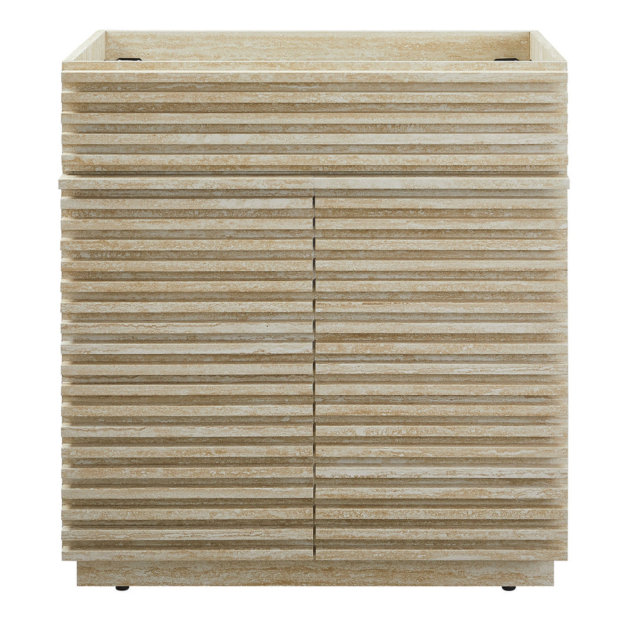 Vera 30" Faux Travertine Bathroom Vanity Cabinet (Sink Not Included) in Travertine