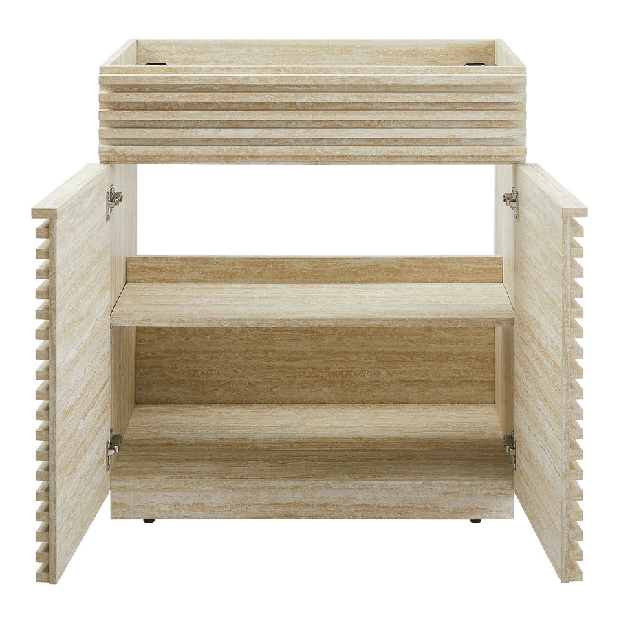 Vera 30" Faux Travertine Bathroom Vanity Cabinet (Sink Not Included) in Travertine