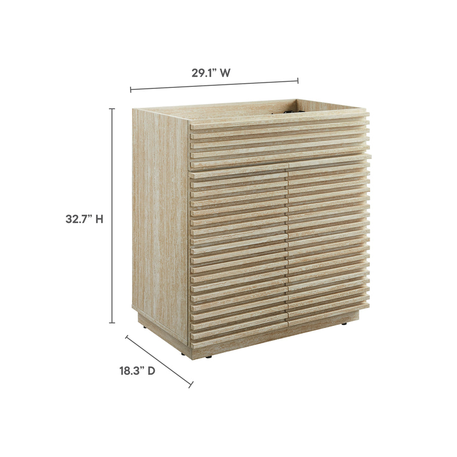 Vera 30" Faux Travertine Bathroom Vanity Cabinet (Sink Not Included) in Travertine