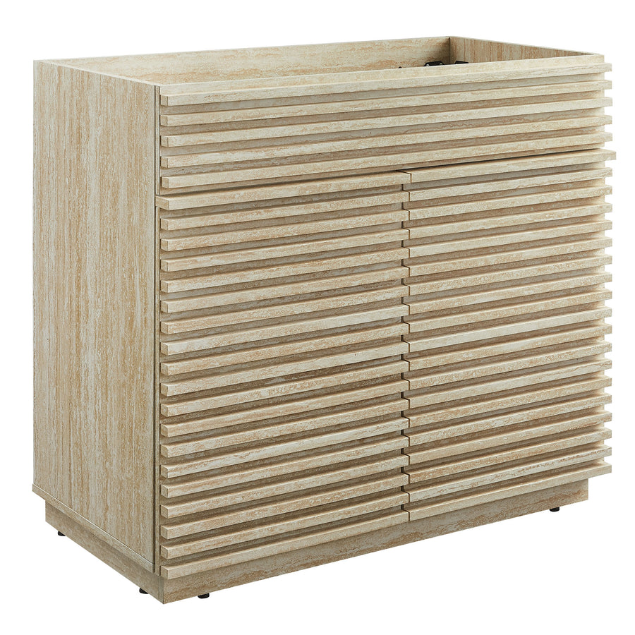 Vera 36" Faux Travertine Bathroom Vanity Cabinet (Sink Not Included) in Travertine