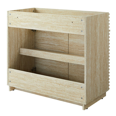 Render 36" Faux Travertine Bathroom Vanity Cabinet (Sink Not Included) in Travertine