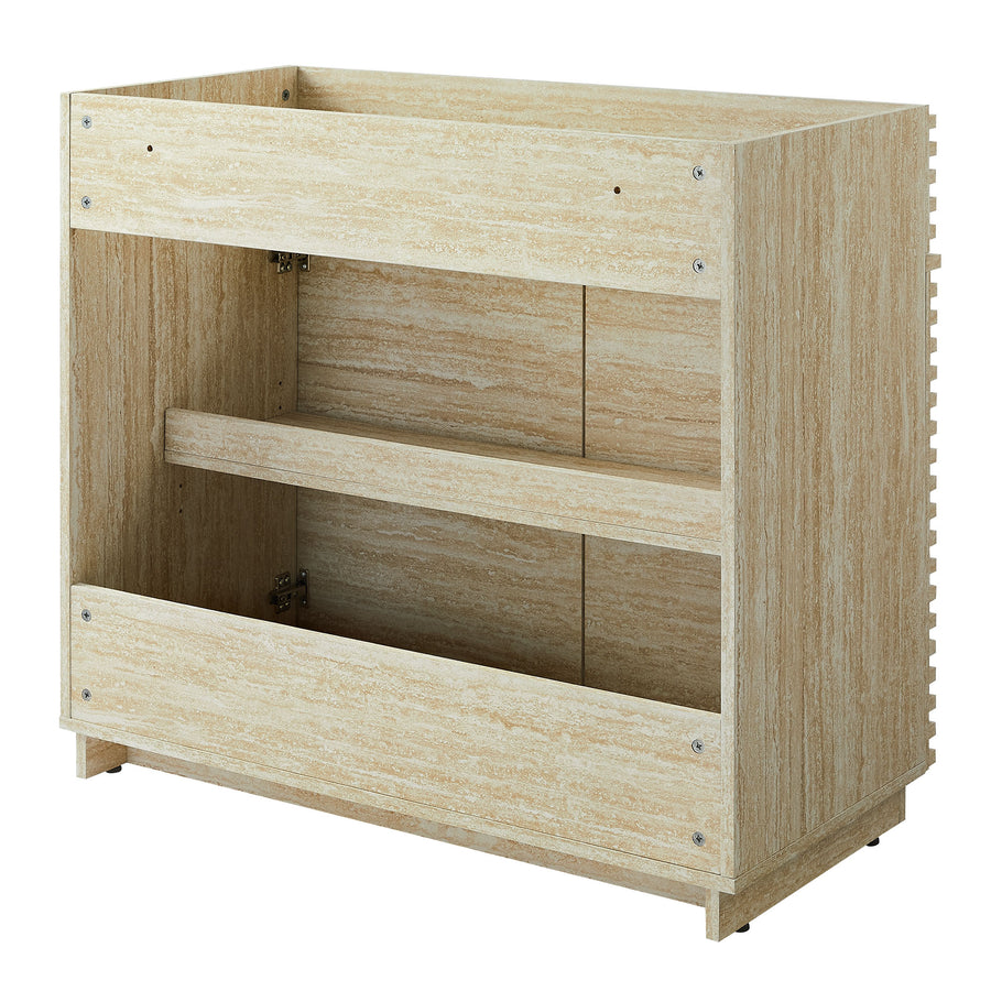 Vera 36" Faux Travertine Bathroom Vanity Cabinet (Sink Not Included) in Travertine