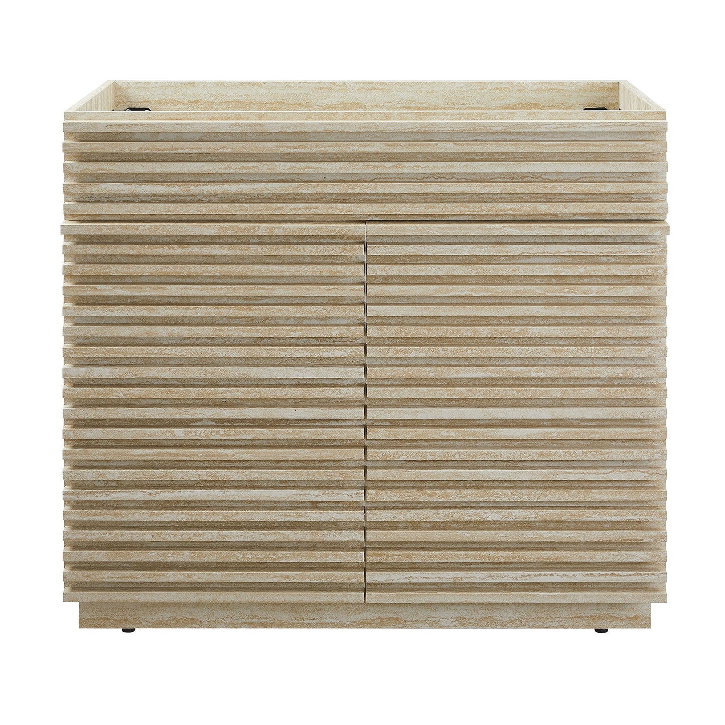 Render 36" Faux Travertine Bathroom Vanity Cabinet (Sink Not Included) by Furniture For America