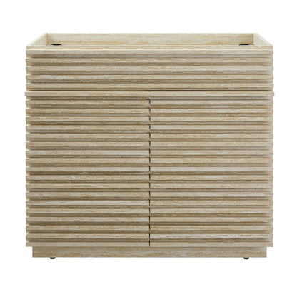 Render 36" Faux Travertine Bathroom Vanity Cabinet (Sink Not Included) by Furniture For America