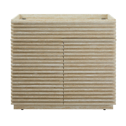 Render 36" Faux Travertine Bathroom Vanity Cabinet (Sink Not Included) in Travertine