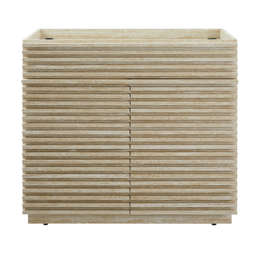 Vera 36" Faux Travertine Bathroom Vanity Cabinet (Sink Not Included) in Travertine
