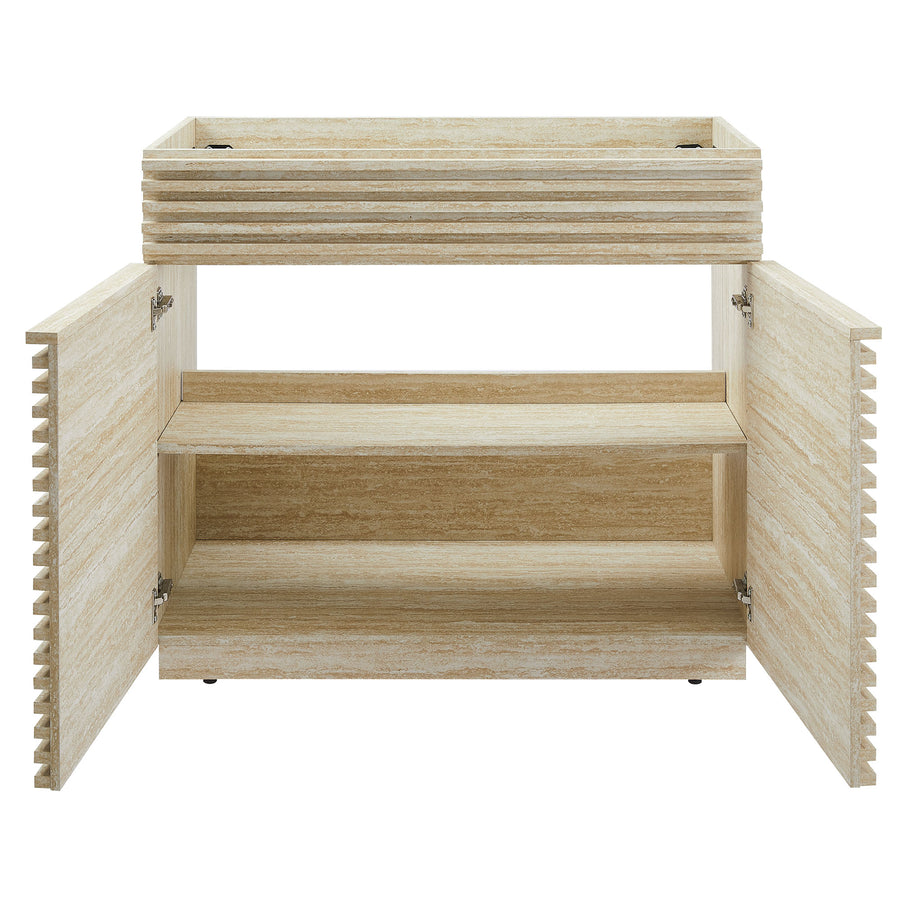 Vera 36" Faux Travertine Bathroom Vanity Cabinet (Sink Not Included) in Travertine