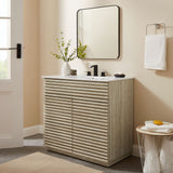 Vera 36" Faux Travertine Bathroom Vanity Cabinet (Sink Not Included) in Travertine