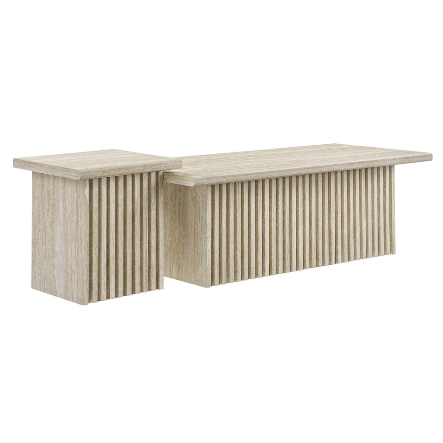 Vera Nesting Coffee Tables Set of 2 in Travertine