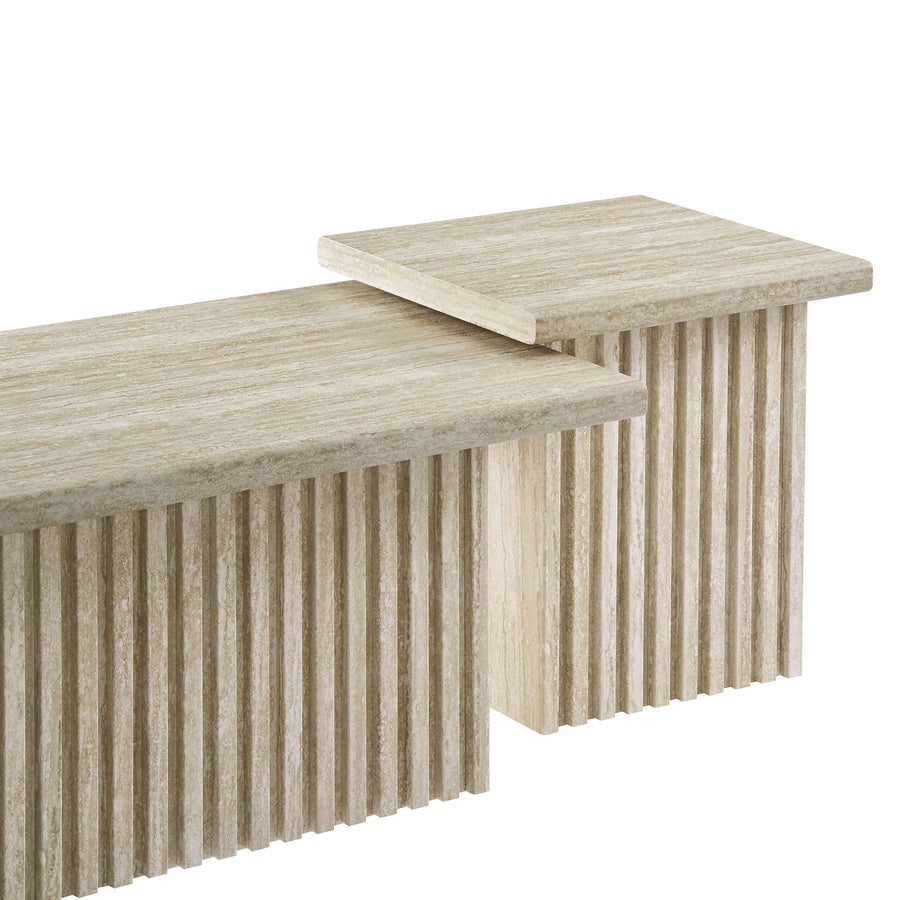 Vera Nesting Coffee Tables Set of 2 in Travertine