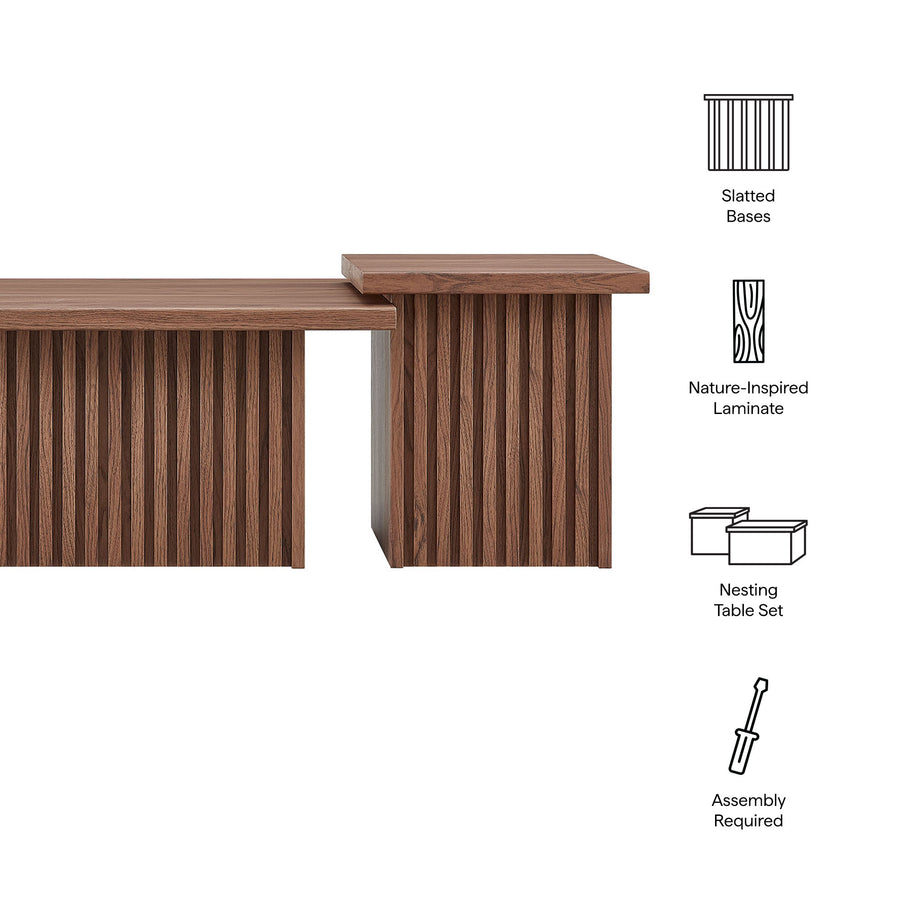 Vera Nesting Coffee Tables Set of 2 in Walnut