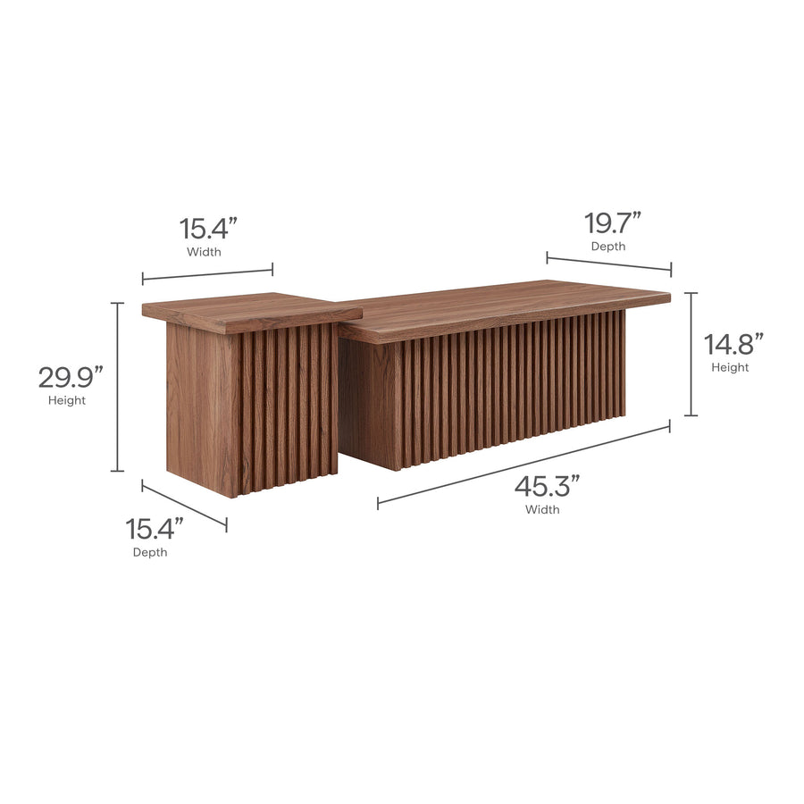 Vera Nesting Coffee Tables Set of 2 in Walnut