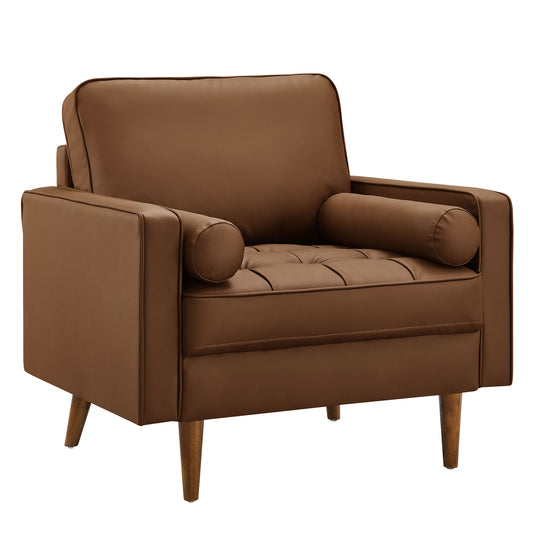 Valour Tufted Vegan Leather Accent Armchair by Furniture For America