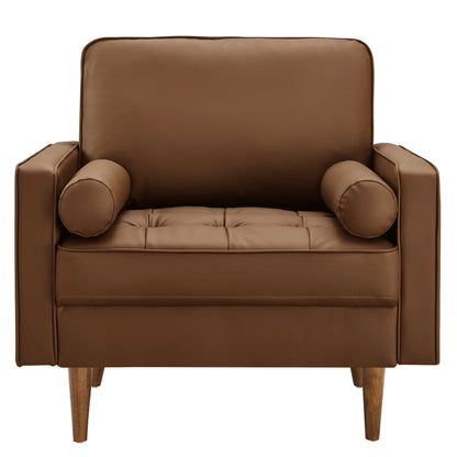 Valour Tufted Vegan Leather Accent Armchair by Furniture For America
