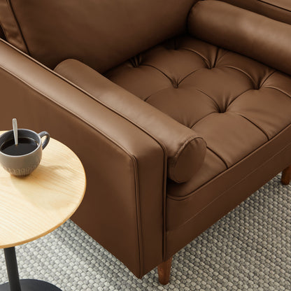Valour Tufted Vegan Leather Accent Armchair by Furniture For America