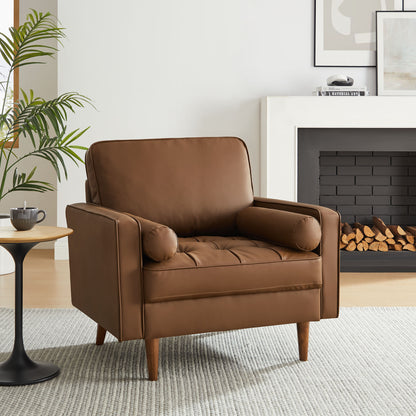 Valour Tufted Vegan Leather Accent Armchair by Furniture For America