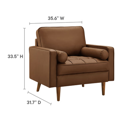 Valour Tufted Vegan Leather Accent Armchair by Furniture For America